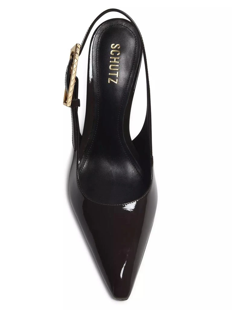 Schutz Ciara 100MM Patent Leather Slingback Pumps 4