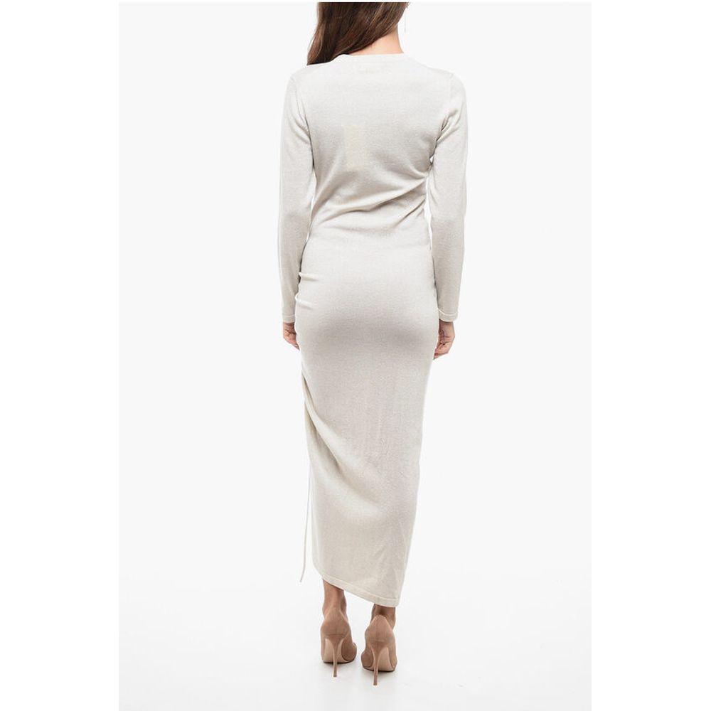 Parosh Stretchy Lurex Knitted Dress with Women's Draw-String