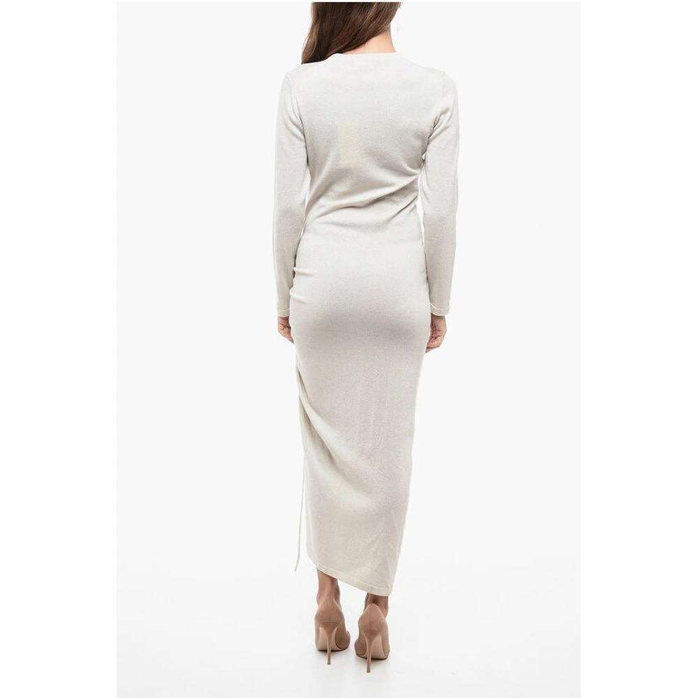Parosh Stretchy Lurex Knitted Dress with Women's Draw-String 2