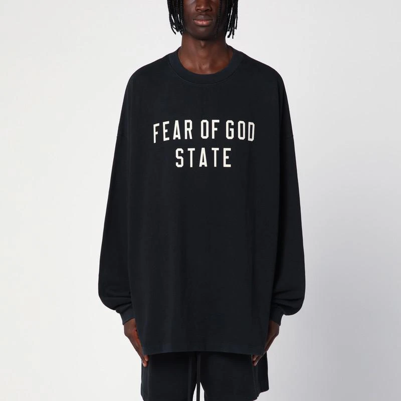Essentials Black T-Shirt with logo 1