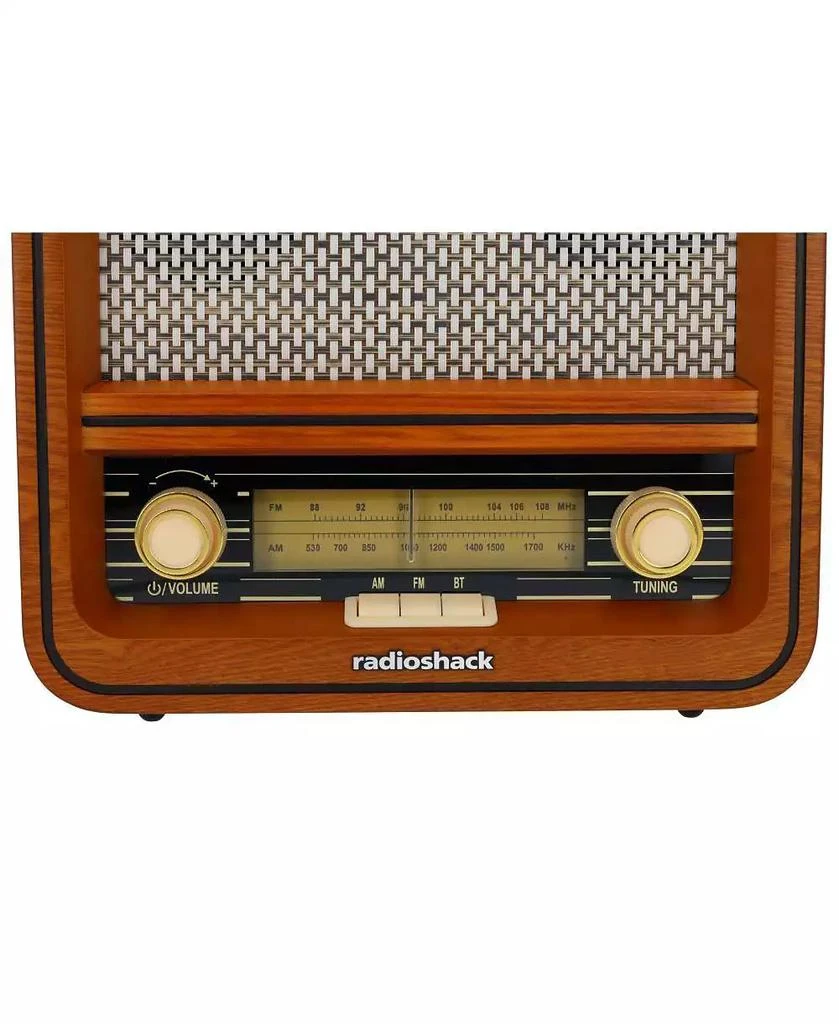 RadioShack Retro AM/FM Radio, Vintage and Classic Wood Style, Bluetooth, Dual 5W Speakers – 4001796 4