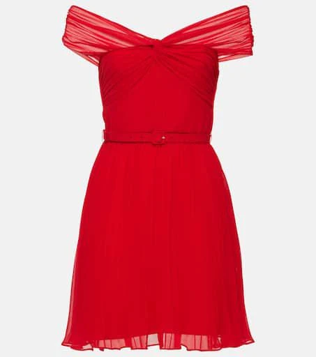 Self Portrait Off-shoulder chiffon minidress 1