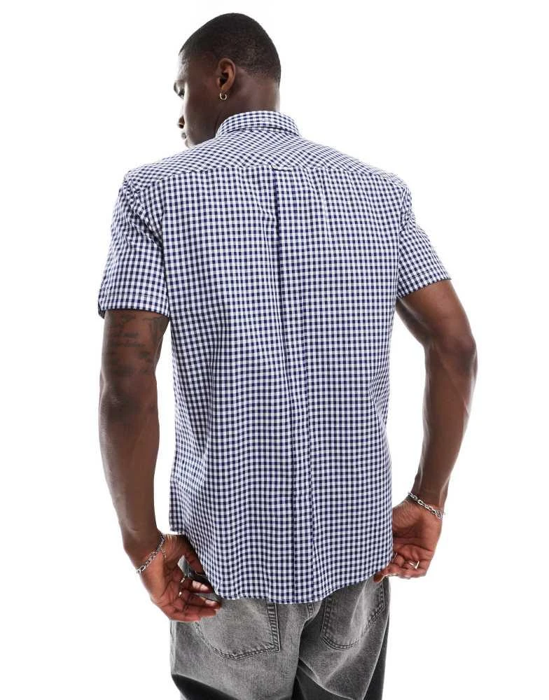 Ben Sherman Ben Sherman short sleeve gingham shirt in dark blue 3