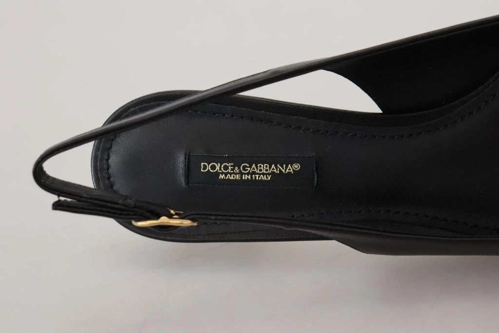 Dolce & Gabbana Dolce & Gabbana Black Leather Slingbacks Heels Pumps Shoes 8
