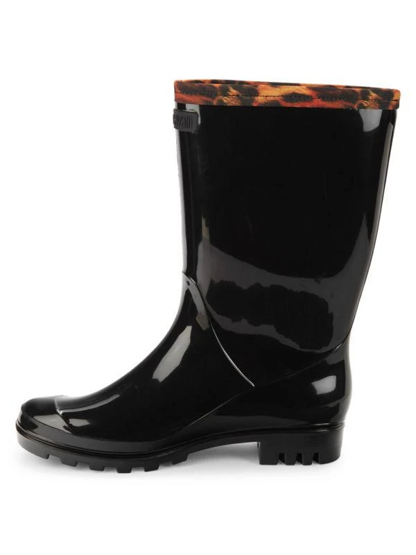 Roberto Cavalli Faux Leather Mid Calf Rain Boots 4