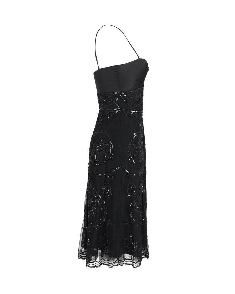 Temperley London Sequined Sleeveless Dress in Black Polyester