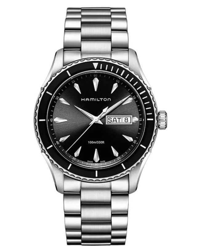 Hamilton Hamilton Jazzmaster Seaview Day Date Quartz Black Dial Stainless Steel Men's Watch H37511131 1