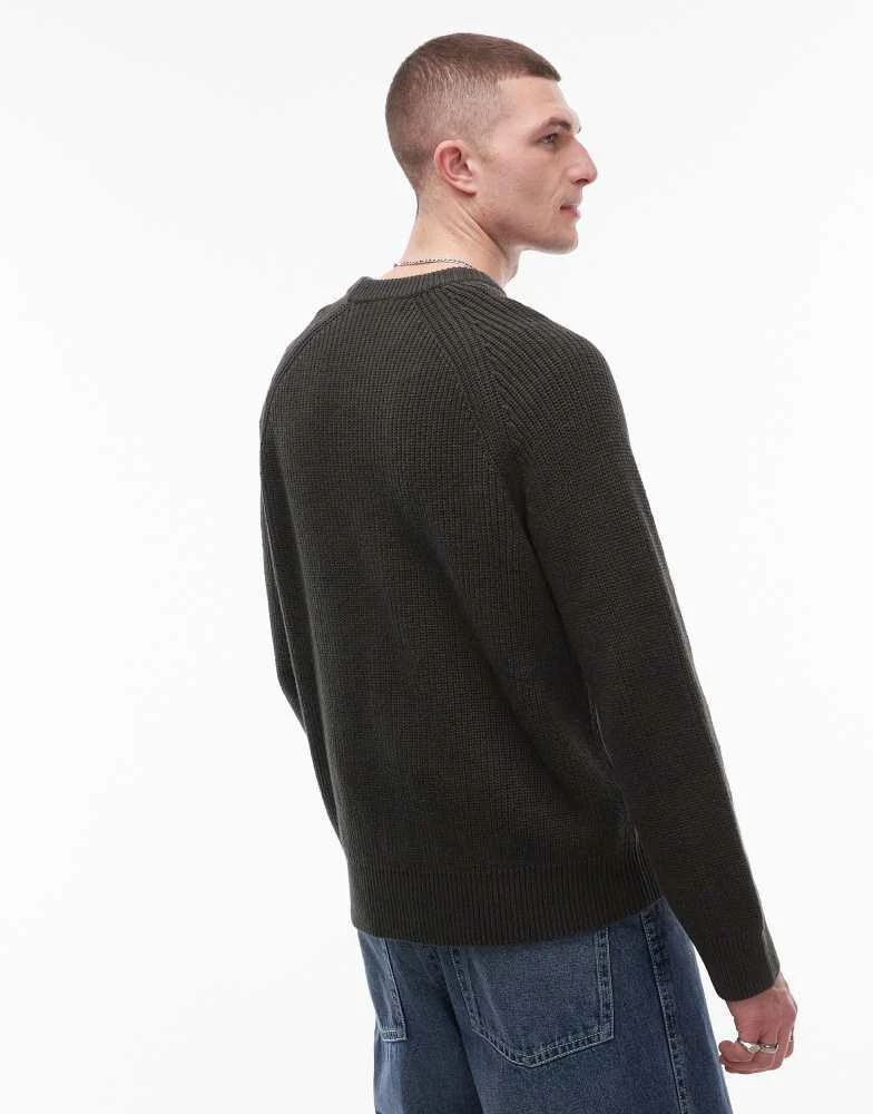 ARKET ARKET linen blend knitted sweater in dark green 4