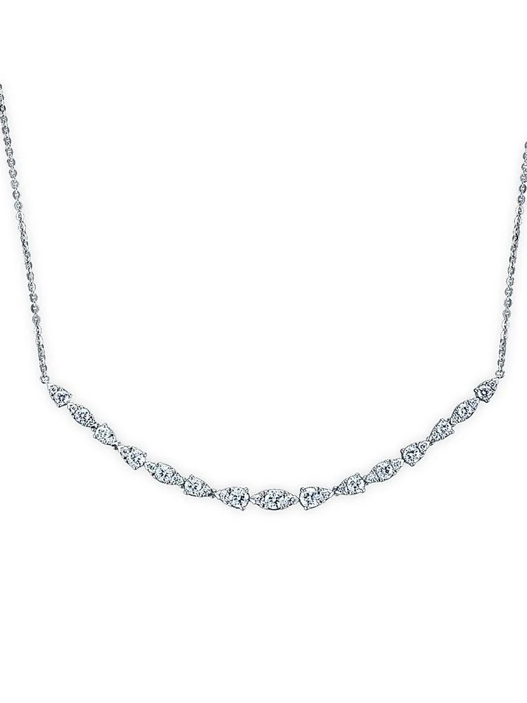 Hearts On Fire Aerial Dewdrop 18K White Gold 
1.50 TCW Diamond Medium Pendant Necklace 1