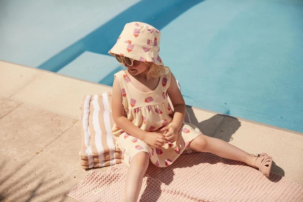 The Bonnie Mob The Bonnie Mob Girls Silky Terry Beach Hut Sun Dress in  Ivory 2