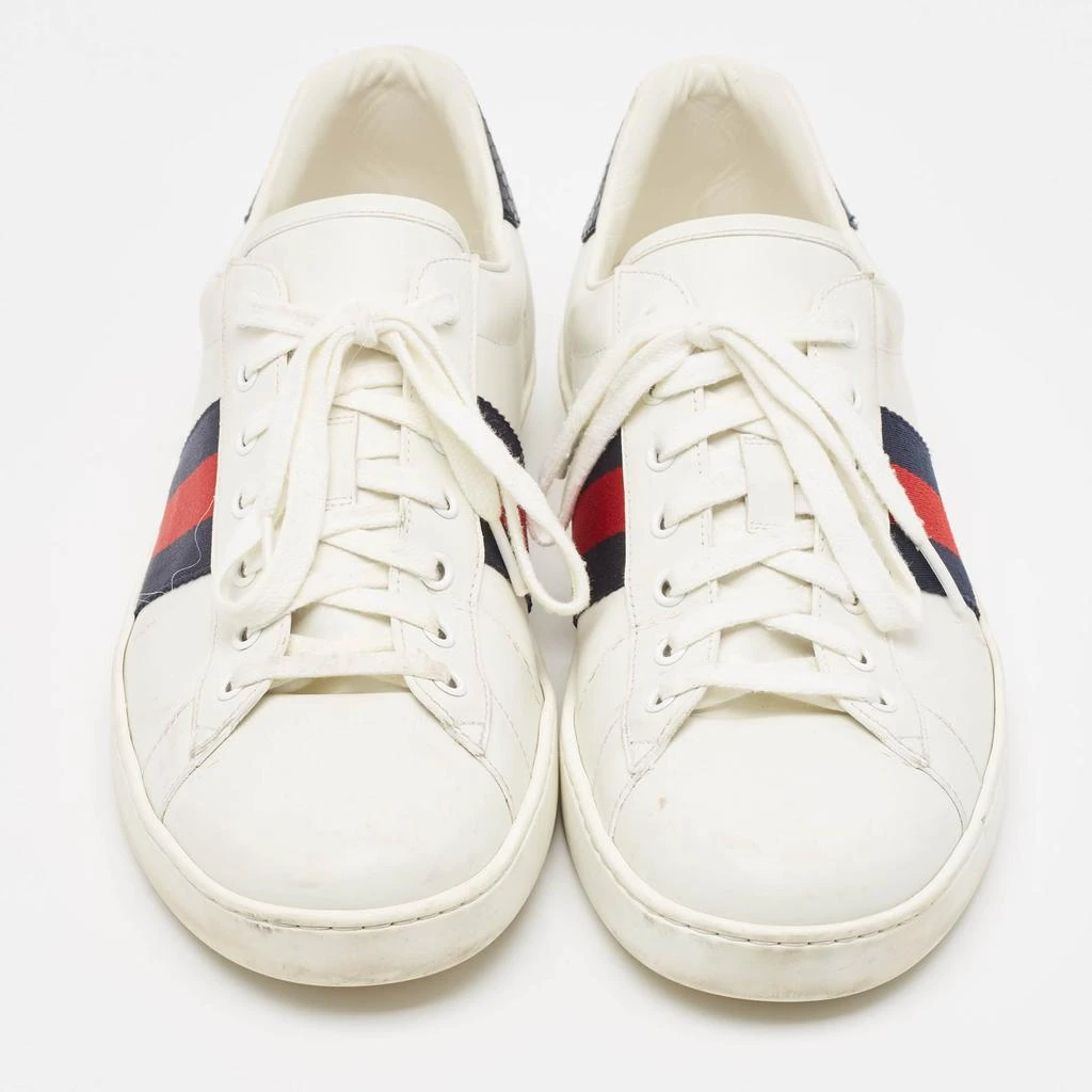 Gucci Gucci White/Navy Blue Leather and Python Embossed Ace Sneakers Size 46.5 3
