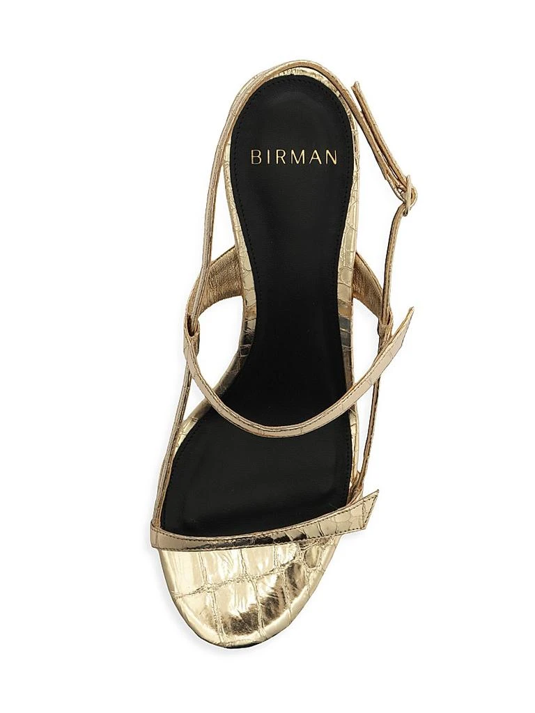 Alexandre Birman Tita Cage 60MM Metallic Crocodile-Embossed Leather Sandals 4