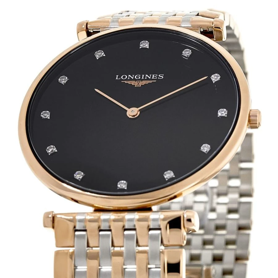 Longines La Grande Classique Quartz Two Tone Black Diamond Dial  Women's Watch L4.755.1.57.7 2