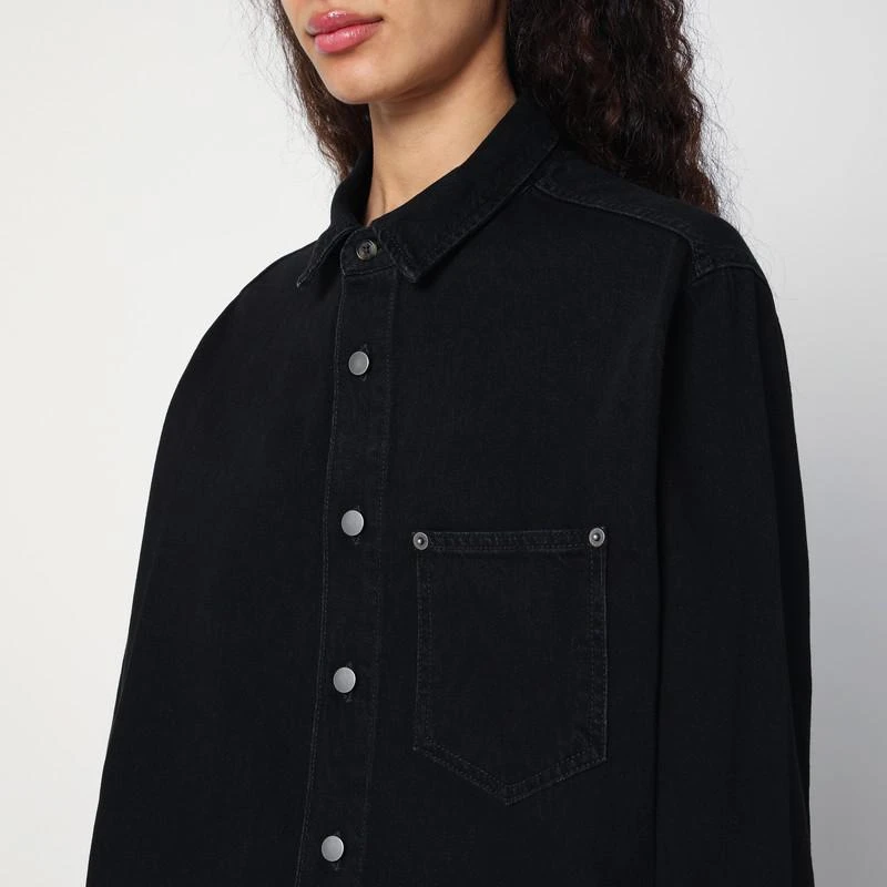 HAIKURE Washed black Tamu mini dress in denim 4