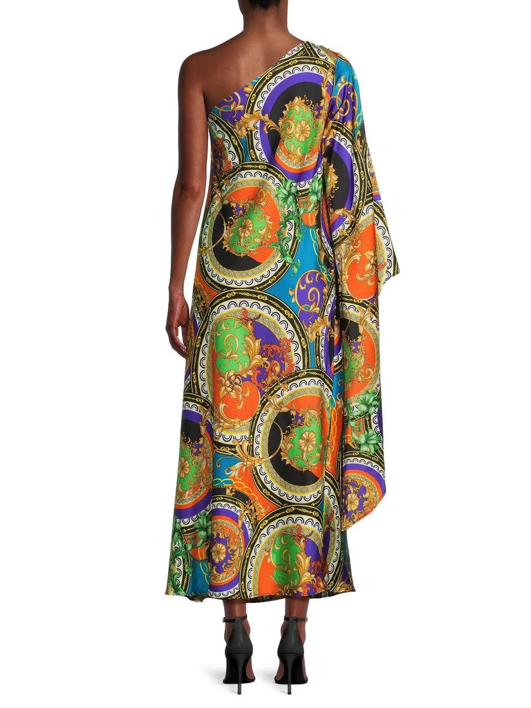 open lace back dress Dalarie Pink Floral Print One-Shoulder Gathered Maxi Dress – Club L London