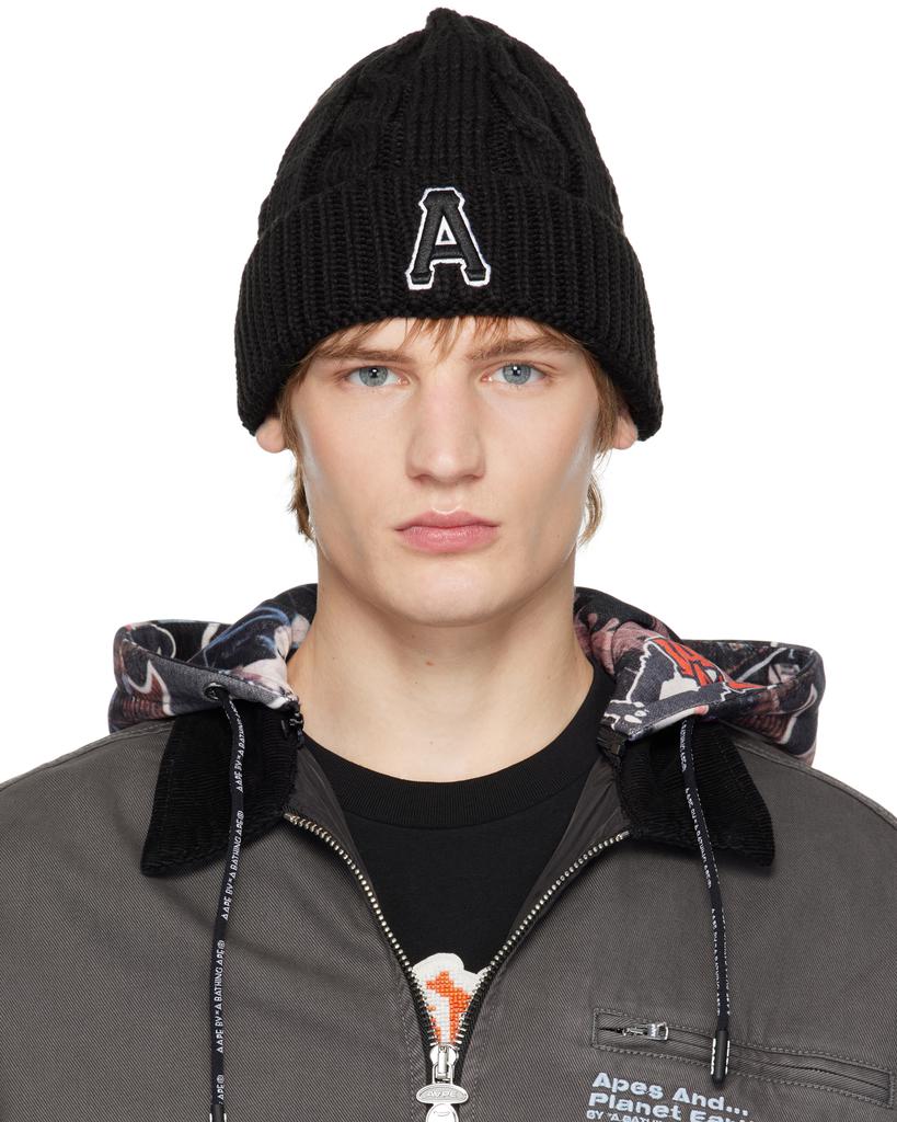 AAPE Black Aape Main Beanie