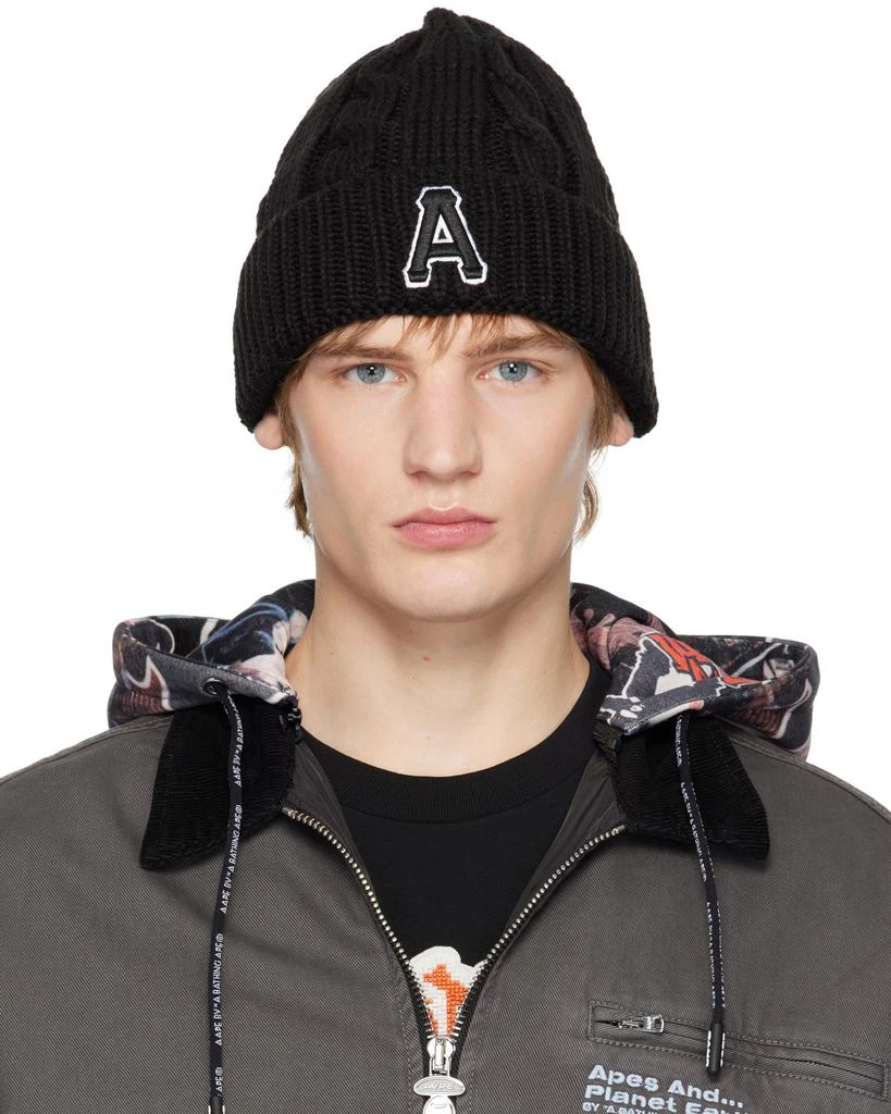 AAPE Black Aape Main Beanie 1
