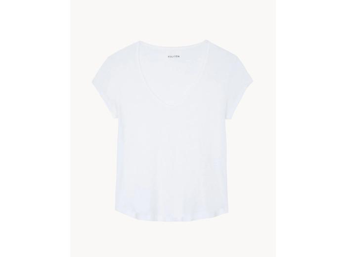 Kujten T-Shirt Kaly T-Shirt Col V Manches Courtes Lin