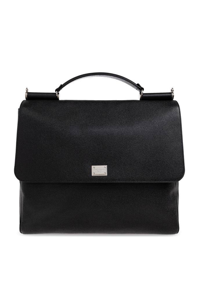 Dolce & Gabbana Logo Plaque Zipped Briefcase – On Sale Now with Up