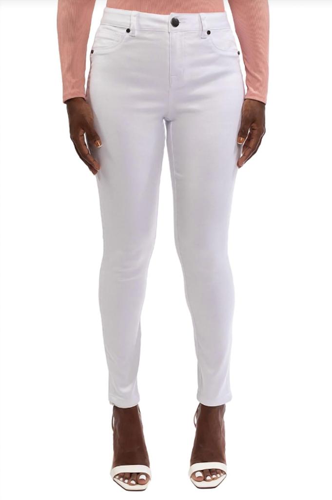 1822 Denim Butter High Rise Ankle Skinny Jeans In White