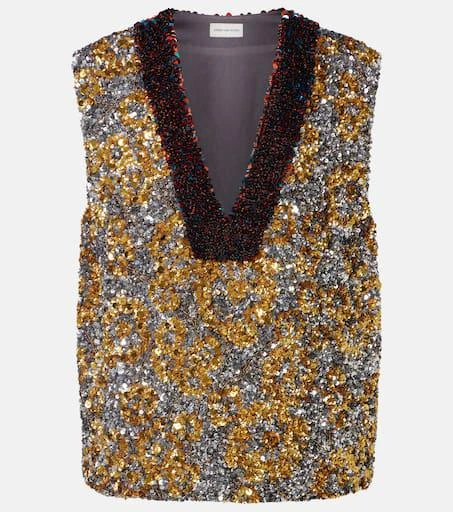 Dries Van Noten Sequined top