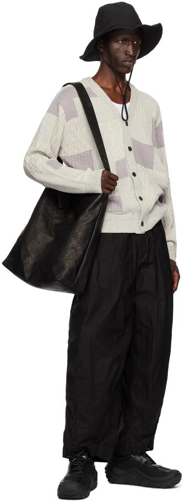 BEAMS PLUS Gray Patchwork Cardigan 4