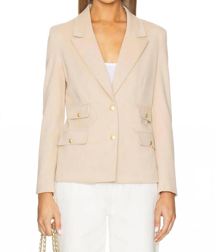 Central Park West Nautical Dickey Blazer In Khaki