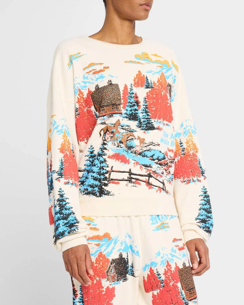MOTHER The Drop Square Graphic Crewneck Sweatshirt 5