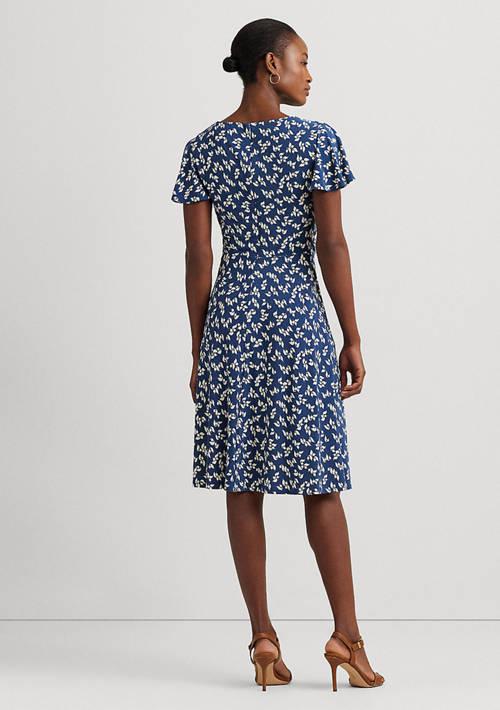 Lauren Ralph Lauren Ralph Lauren Floral Stretch Jersey Surplice Dress