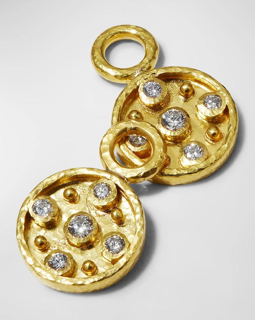Elizabeth Locke 19k Gold Diamond Disc Earring Pendants 3