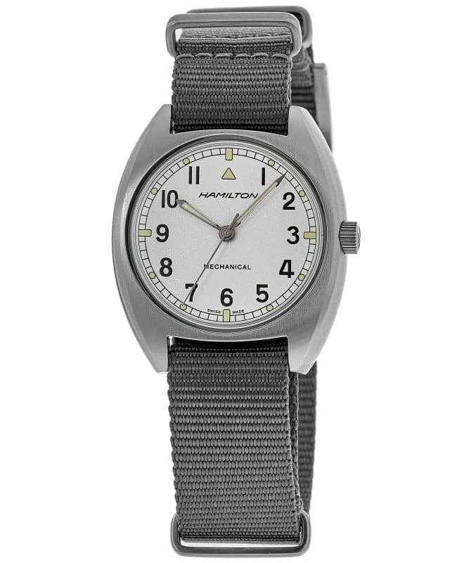 Hamilton Hamilton Khaki Aviation Pilot Pioneer Mechanical Silver Dial Fabric Strap Unisex Watch H76419951 1