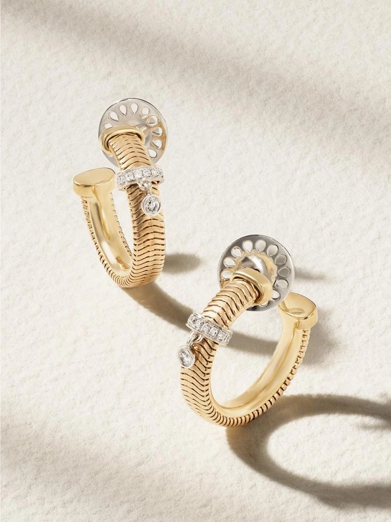 Nikos Koulis Feelings 18k 黄金、18k 白金、钻石耳环 from NET-A-PORTER