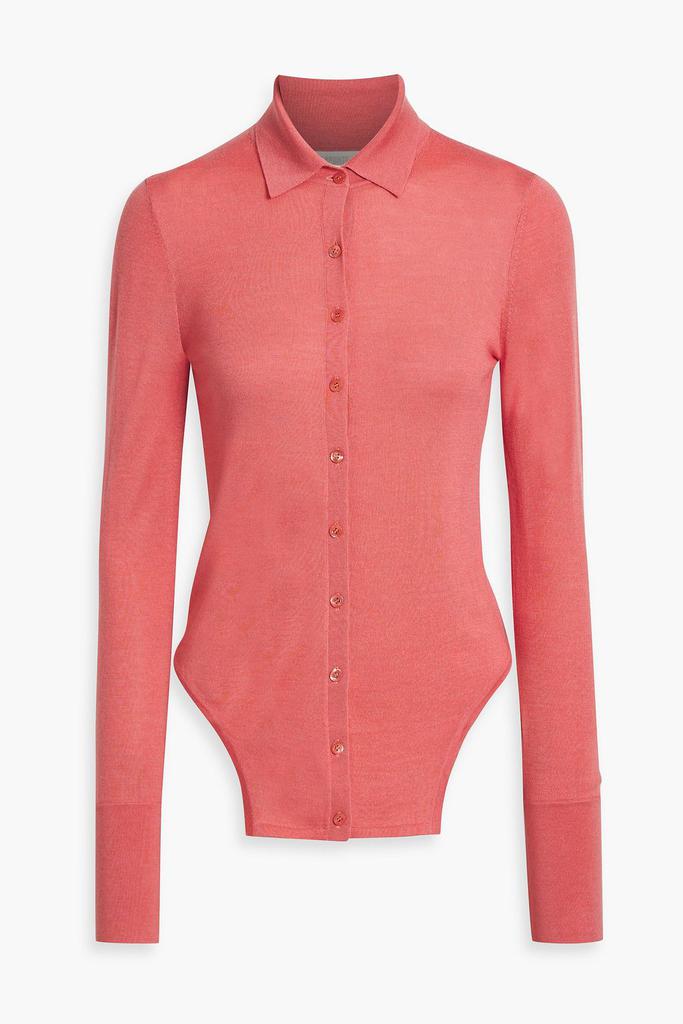 LAPOINTE Asymmetric wool, silk and cashmere-blend cardigan