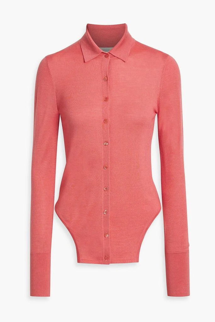 LAPOINTE Asymmetric wool, silk and cashmere-blend cardigan 1