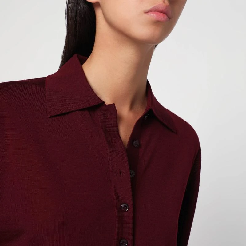 Stella McCartney Layered Bordeaux wool polo 4