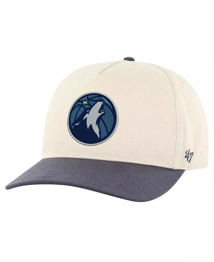 47 Brand Men's Cream/Navy Minnesota Timberwolves Roscoe Hitch Adjustable Hat 1