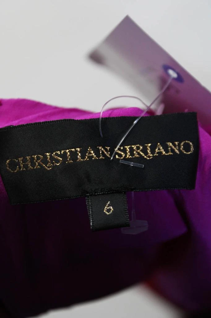 Christian Siriano Color Block Dress Gown Red Pink 5