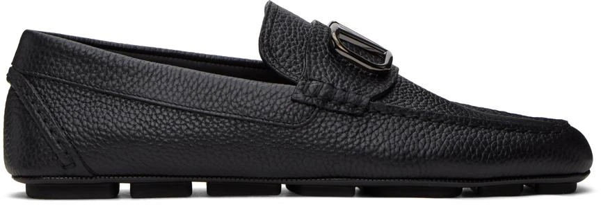 Valentino Black VLogo Signature Grainy Calfskin Loafers 1
