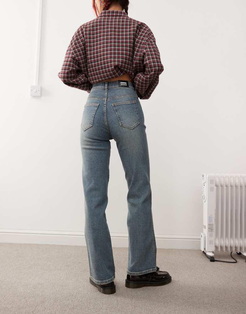 Dr Denim Dr Denim Moxy straight leg jeans in cape sky hem blue