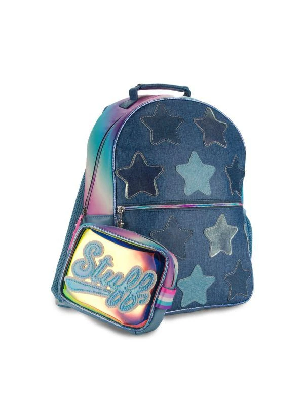 OMG! Accessories Kid's Star Appliqué Denim Backpack 1