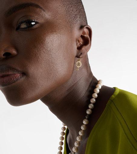Ileana Makri Orbit 18kt gold drop earrings with diamonds