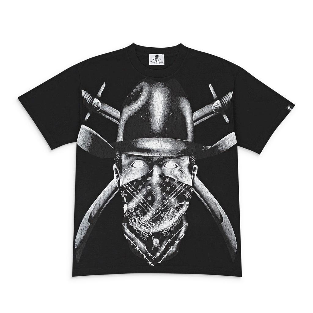 Warren Lotas SCARRED BANDIT BLACK T-SHIRT