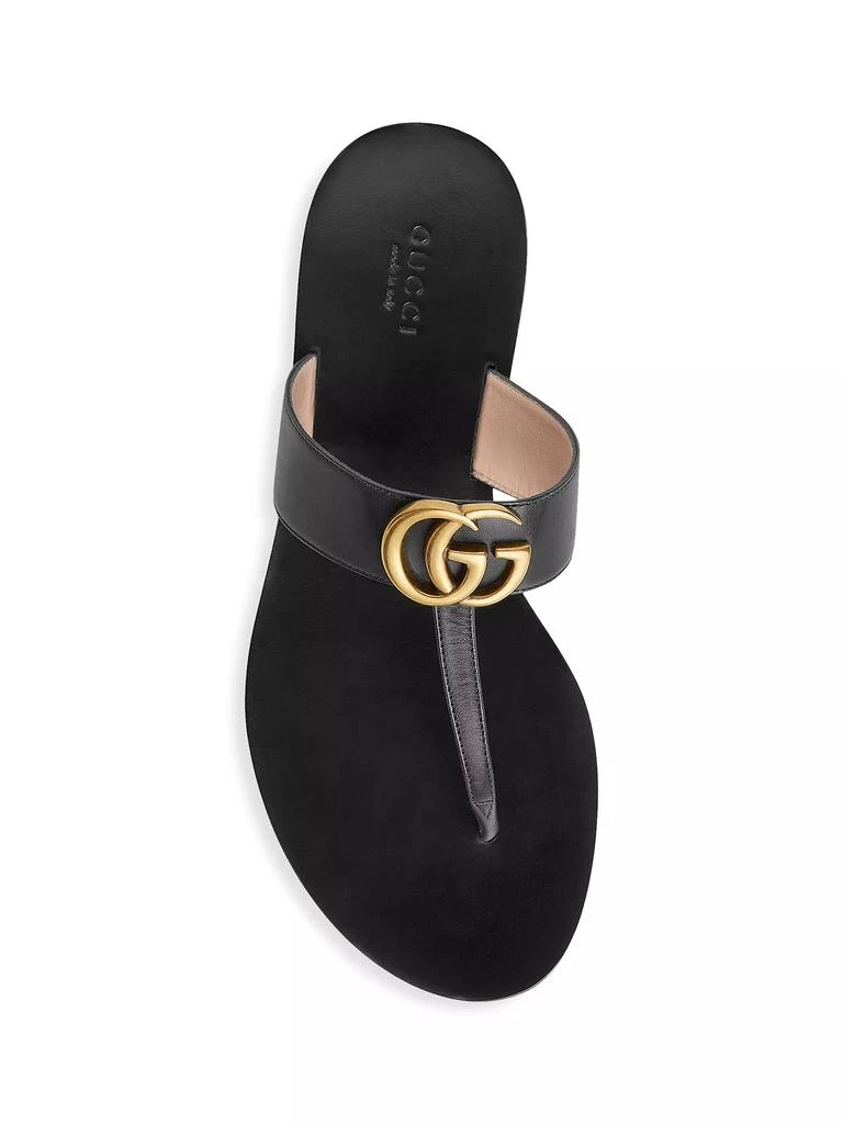 Gucci Marmont Leather Thong Sandals With Double G 4