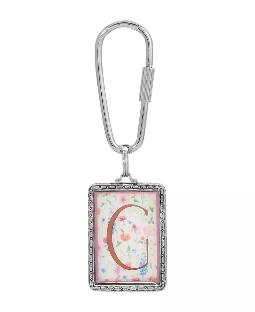2028 Initial A-Z Floral Key Fob