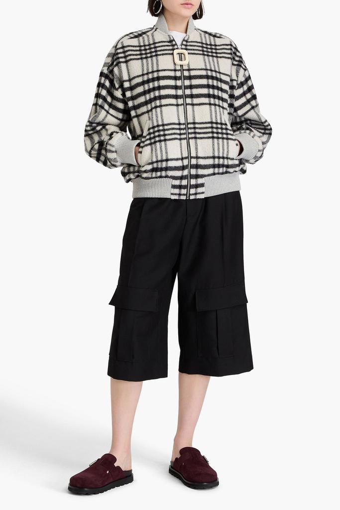 JW Anderson Checked brushed wool-blend felt bomber jacket