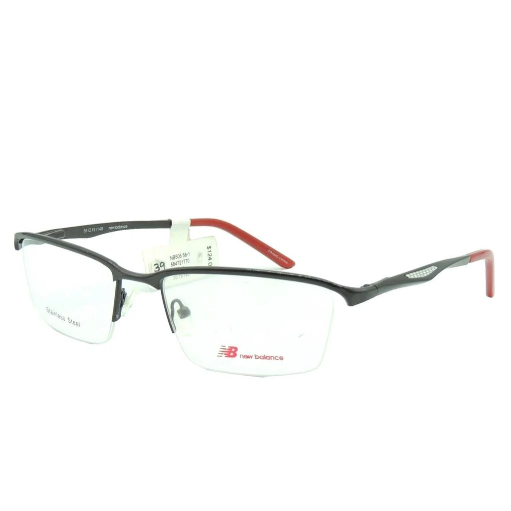 New Balance Men
s Browline Eyeglasses Frame In Red Black