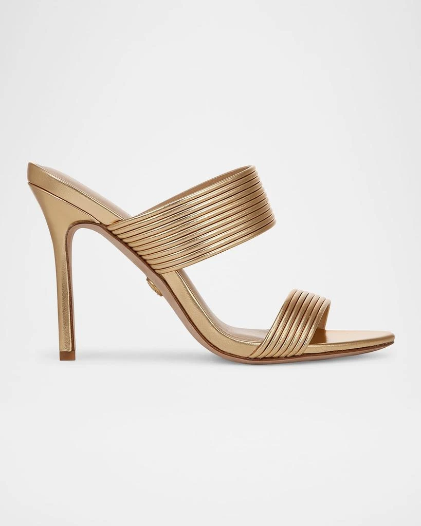 VERONICA BEARD Asha Metallic Dual-Band Slide Sandals 1