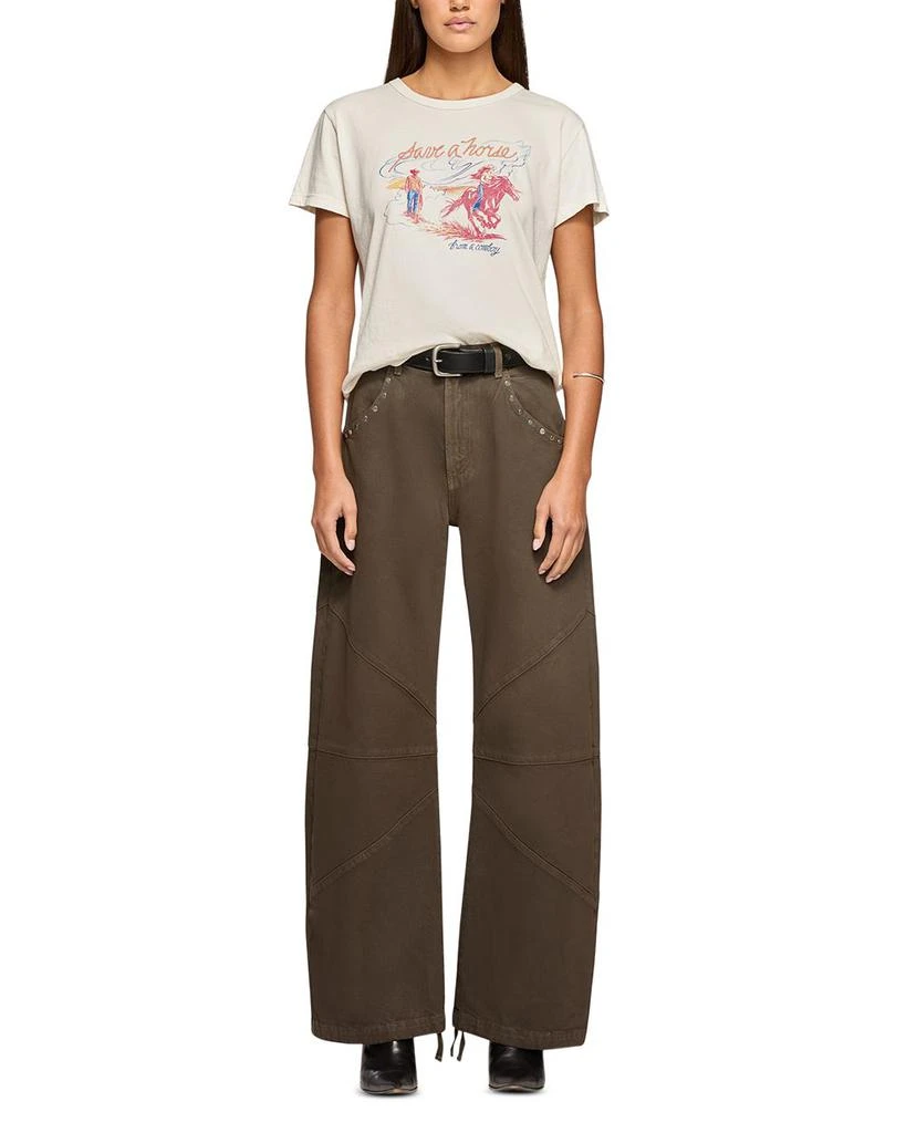 EB Denim Frederic High Rise Barrel Leg Jeans in Coated Saddle 4