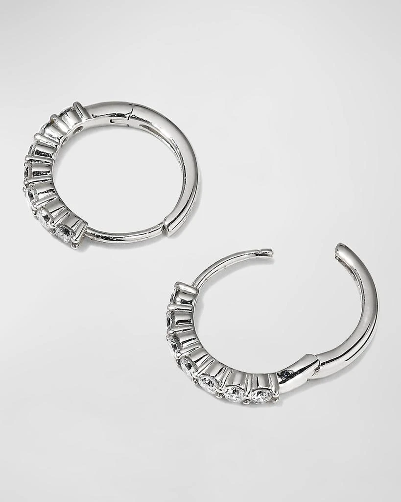 Memoire 18k White Gold Tiny Diamond Huggie Hoop Earrings, 0.51tcw 4