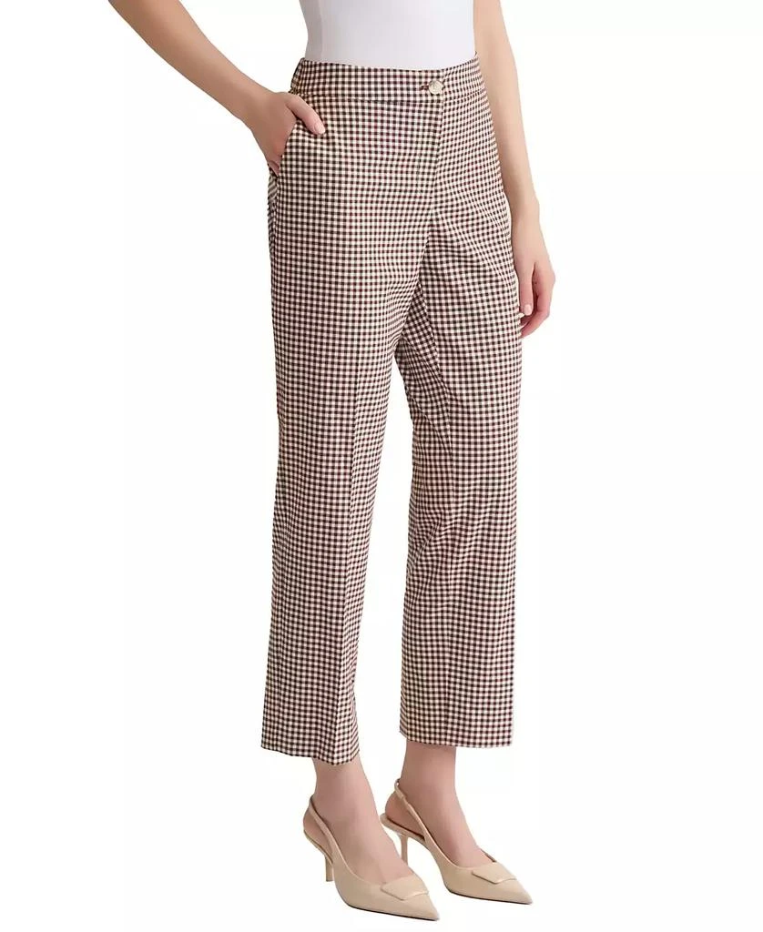 JONES NEW YORK Women's Check Print High-Rise Ankle Pants 3